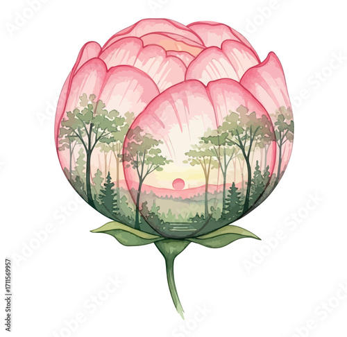 pink flower illustration
