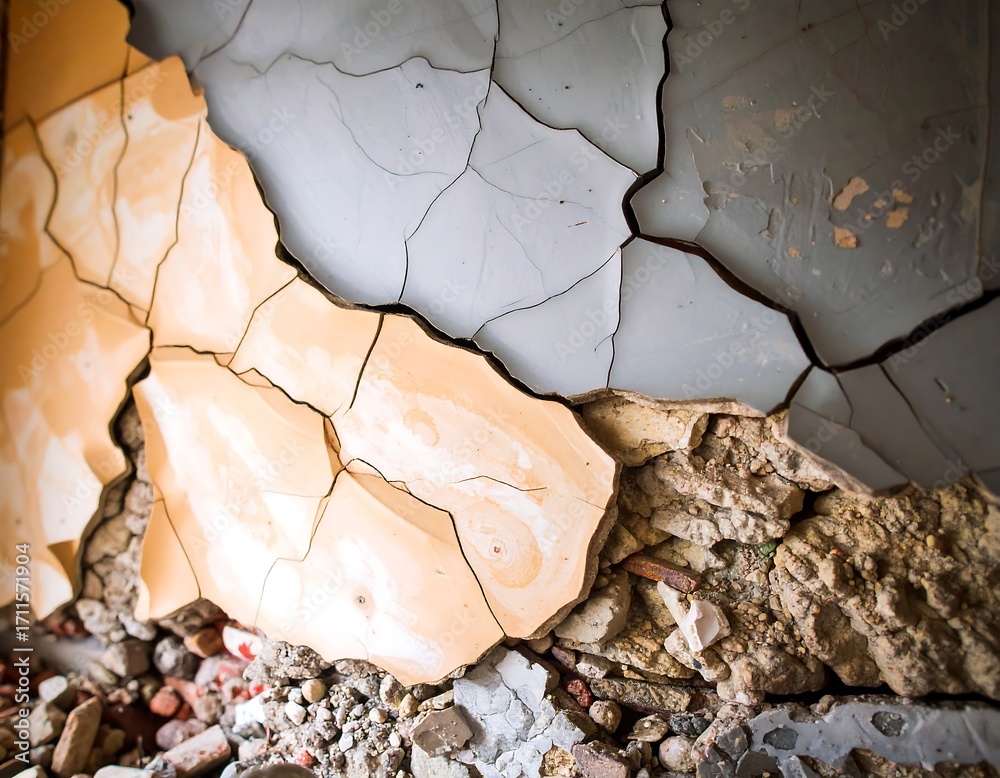 Obraz premium Cracked and peeling paint on a wall