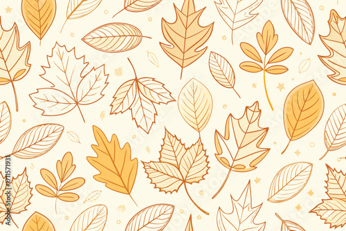 Beautiful collection of autumn leaves in various shapes and sizes on a light background
