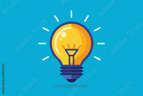 Bright light bulb illustration representing creativity and new ideas in a simple design