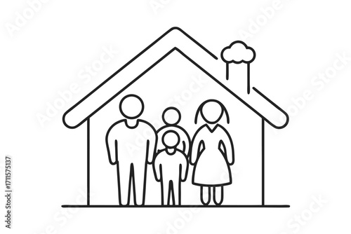 Family gathered outside a house enjoying quality time together in a cozy neighborhood setting