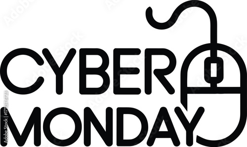 Cyber Monday sale event with computer mouse graphic