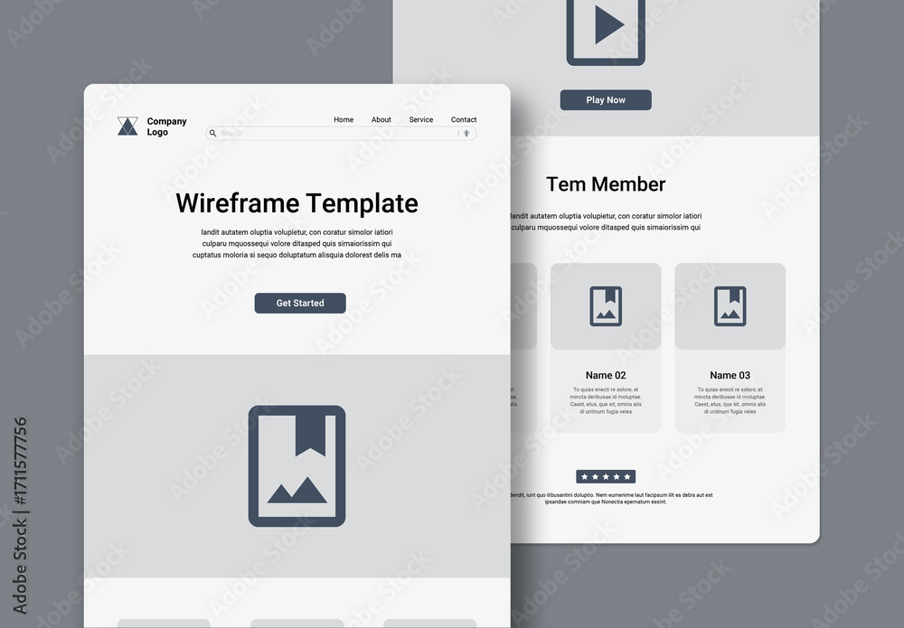 Wireframe Template Layout Stock Template | Adobe Stock