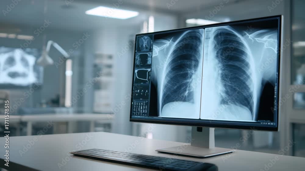 Chest x ray medical imaging computer monitor healthcare technology ...