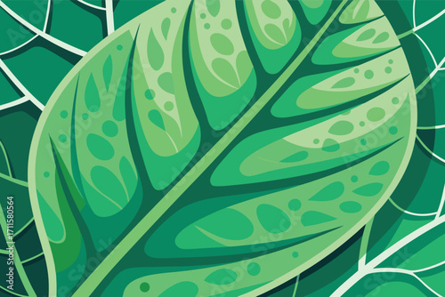 Close-up view of vibrant green leaves showing intricate details and textures in a natural setting during daylight