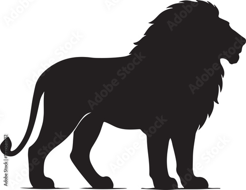 Majestic lion head silhouette design for wildlife and nature themes silhouette