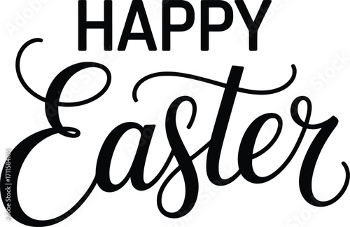 Elegant "Happy Easter" script text for festive spring celebrations and greetings