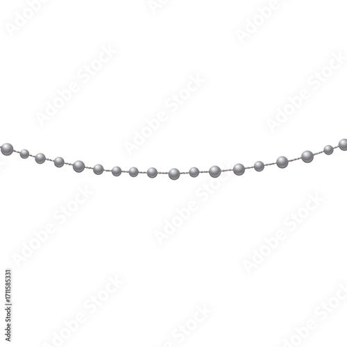 Silver bead garland decorative design, festive celebration vibe
