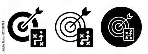 Strategy Goal Icon Collection Glyph & Mixed Style