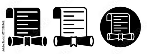 Diploma Icon Collection Glyph & Mixed Style