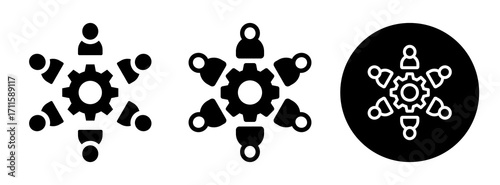 Teamwork Icon Collection Glyph & Mixed Style