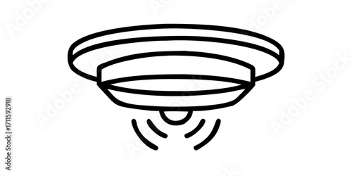 Ceiling mounted smoke detector with alarm signal
