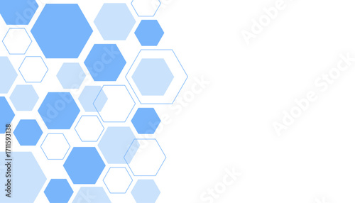Abstract blue hexagon shape for frame illustration design