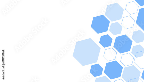 Abstract blue hexagon shape for frame illustration design