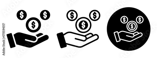 Money Saving Icon Collection Glyph & Mixed Style