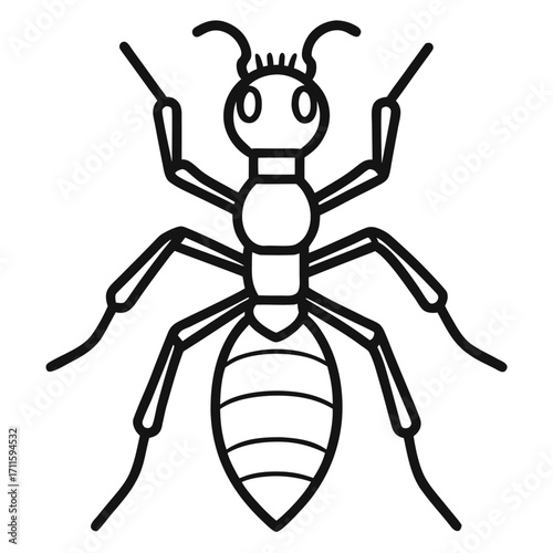 A simple outline icon an ant