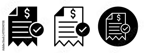 Invoice Validation Icon Collection Glyph & Mixed Style