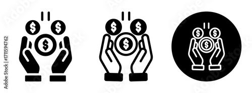 Earn Money Icon Collection Glyph & Mixed Style