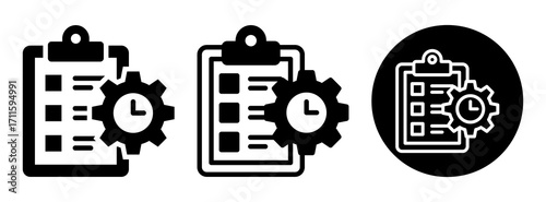 Task Planning Icon Collection Glyph & Mixed Style