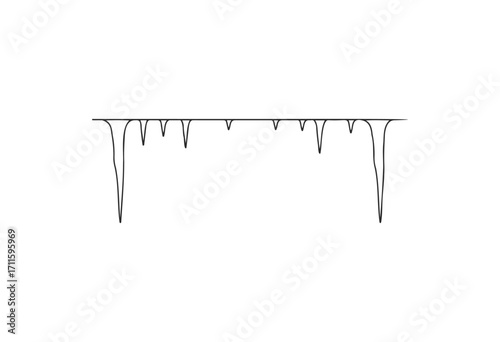 Minimalist icicle drawing with simple black lines - stock vector