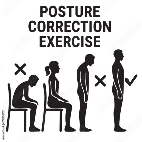 Shoulder & Spine Straightening Silhouette Icon