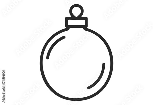 Minimalistic outline of a christmas ornament bauble icon - stock vector