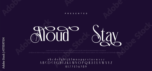 Luxury alphabet letters font and number. Typography elegant wedding classic lettering serif fonts decorative vintage retro concept. vector illustration