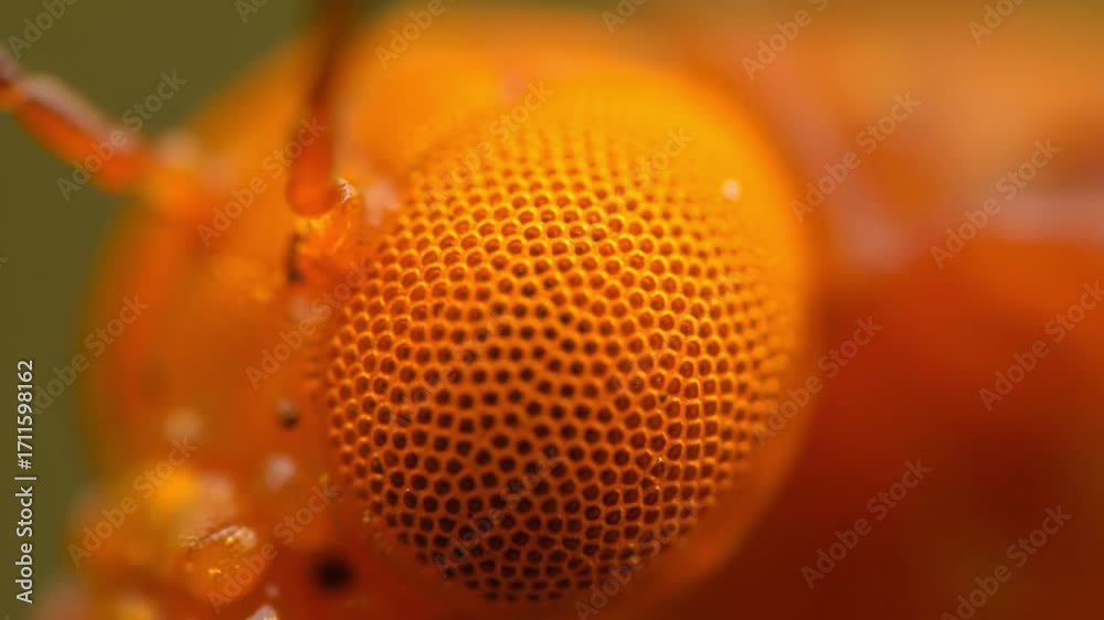 custom made wallpaper toronto digitalExtreme close-up of a vibrant orange insect's compound eye, showcasing intricate detail and texture.
