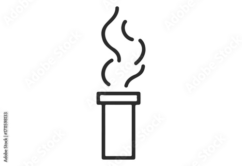 Smoking chimney icon symbolizing air pollution and environmental concerns - stock vector