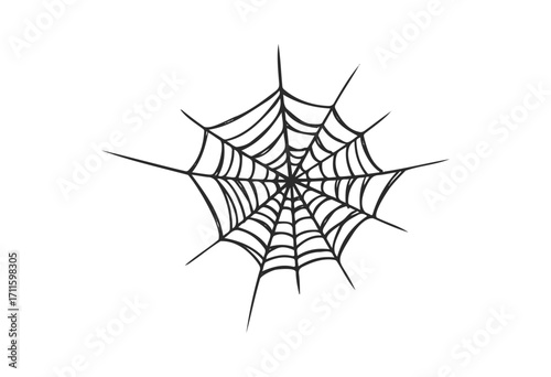 Black spider web design with symmetrical patterns - stock vector