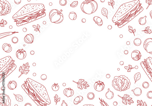 A delightful collection of sandwiches and seasonal autumn leaves.