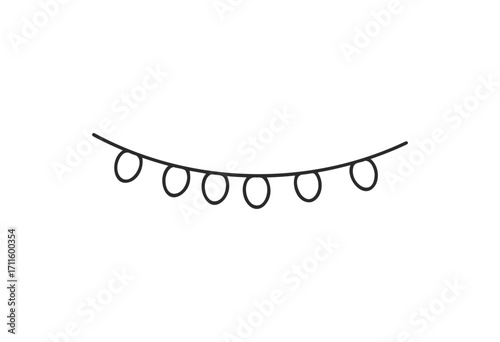 Minimalist string lights illustration - stock vector