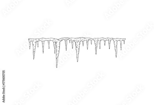 Illustration of hanging icicles - stock vector