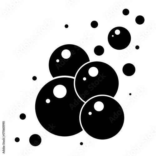Soap foam bubbles vector icon. Fizzy drink, champagne pictogram, oxygen bubbles design