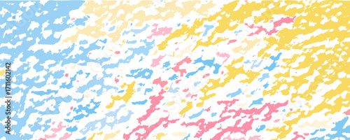 Pink yellow blue 2d pattern. Pastel sky with splashes of pastel-colored paint