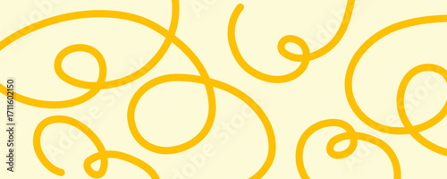 Pasta pattern background, spaghetti food pattern. Italian noodle curly bg