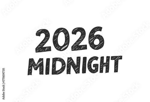 2026 midnight black text for new year and countdown themes - stock vector