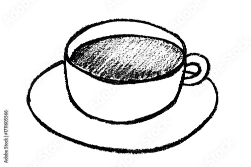 Cute cup of tea or coffee illustration Simple mug clipart Cozy home doodle Single element for design