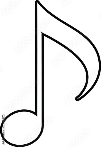 musical note outline icon symmetrically placed.