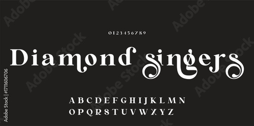 Elegant font alphabet logo. Typography Beauty fashion luxury classic letters serif fonts decorative wedding vintage retro logos. vector illustration.