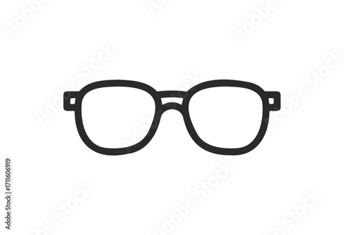 Minimalist black and white eyeglass icon - stock vector