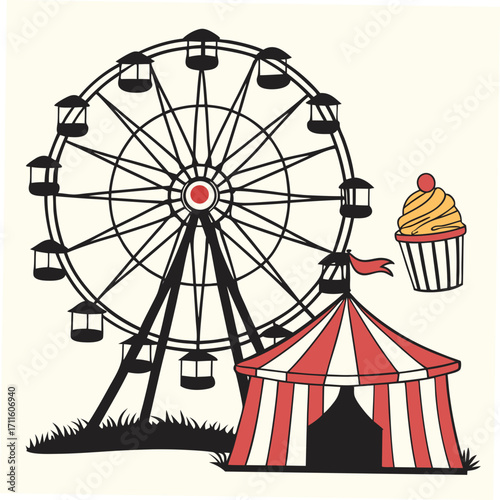 ferris wheel on a white background