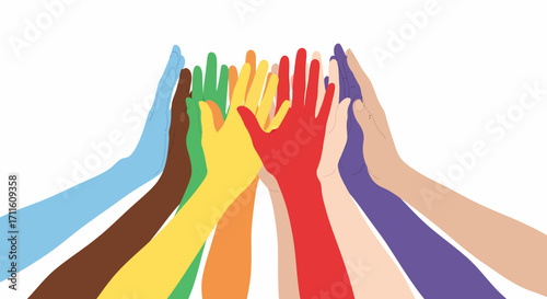 Diverse Hands Reaching Upward in Unity 2.