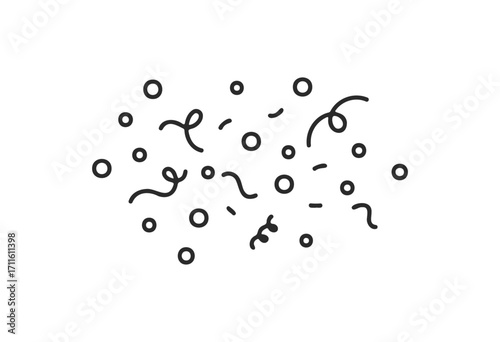 Simple black confetti doodles for festive design - stock vector