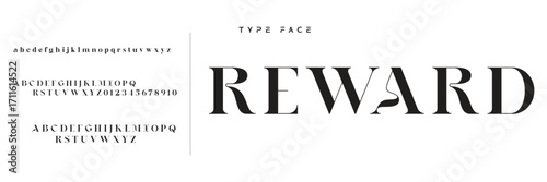 Elegant Font Uppercase Lowercase and Number. Classic Lettering Minimal Fashion Designs. Typography modern serif fonts regular decorative vintage concept. vector illustration