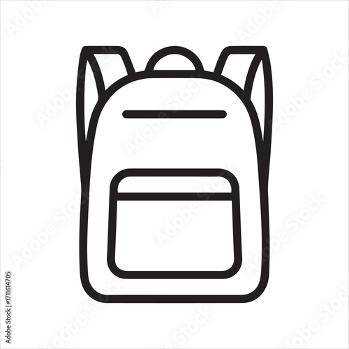 school bag backpack with straps line art vector icon for apps and websites