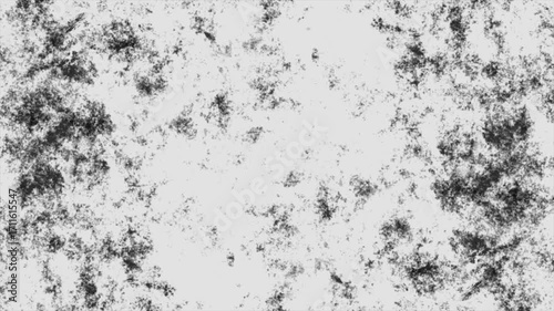 White grunge scratches, Noise, dust, grain and roughness on a black screen. Old retro vintage film texture. Looping animation background