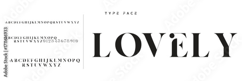Lettering Minimalist Fashion. Elegant alphabet letters serif font and number. Typography fonts regular uppercase, lowercase.