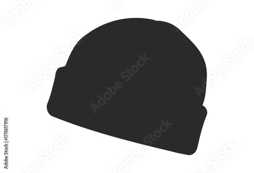 Minimalist silhouette of a beanie hat - stock vector