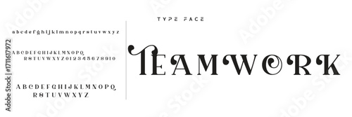 Lettering Minimalist Fashion. Elegant alphabet letters serif font and number. Typography fonts regular uppercase, lowercase.